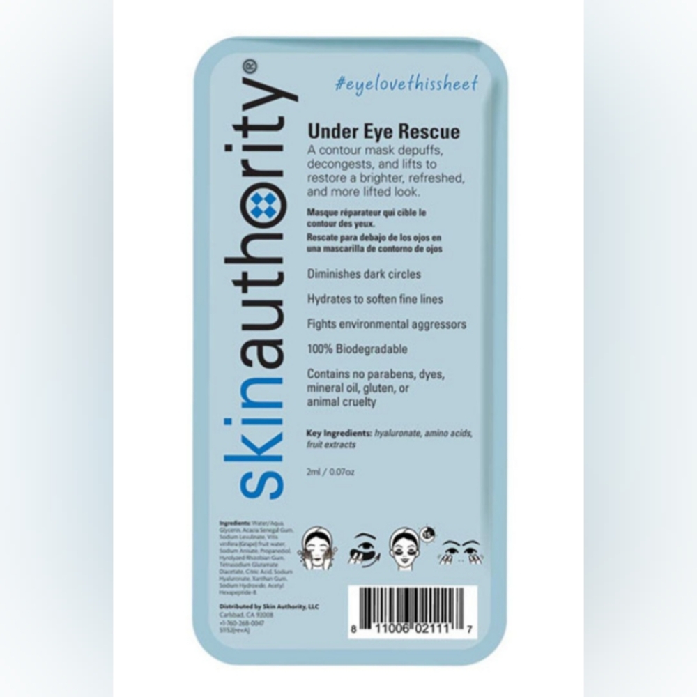 Skin Authority Under Eye Rescue Mask, BRAND NEW!